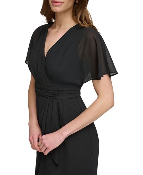 flutter sleeve sheath dress